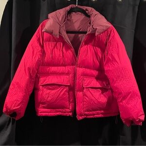 Reversible cropped puffer jacket - size large